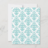 Eleganter Blue Damask Muster Junggeselinnen-Abschi Einladung (Rückseite)