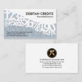 Eleganter Blue Dancing Numbers Bookkeeper Visitenkarte (Vorne/Hinten)