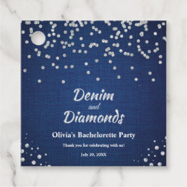 Eleganter Blue Denim and Diamonds Junggeselinnen-A Geschenkanhänger