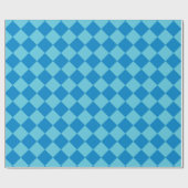 Eleganter Blue Diamond Checkered Geschenkpapier (Flach)
