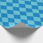 Eleganter Blue Diamond Checkered Geschenkpapier (Ecke)