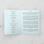 Eleganter Blue Fabric Obituary Bereavement Service Programm (Innenseite)