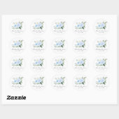 Eleganter Blue Floral Baby Shower Sticker (Blatt)