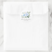 Eleganter Blue Floral Baby Shower Sticker (Tasche)