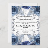 ELEGANTER BLUE FLORAL NAVY WEDY EINLADUNG (Vorderseite)