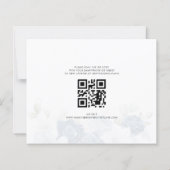 Eleganter Blue Floral QR Code Hochzeit Speichern S (Rückseite)