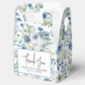 Eleganter Blue Floral Spring Garden Custom Wedding Geschenkschachtel (Geöffnet)