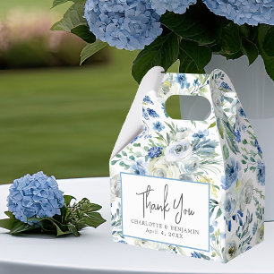 Eleganter Blue Floral Spring Garden Custom Wedding Geschenkschachtel