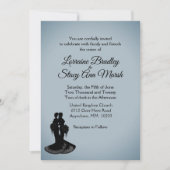 Eleganter Blue Fog Lesbian Einladung zur Hochzeit (Vorderseite)