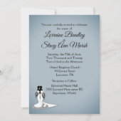 Eleganter Blue Fog Lesbian Einladung zur Hochzeit (Vorderseite)