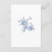 Eleganter Blue French Garden Blumenzettel Begleitkarte (Rückseite)