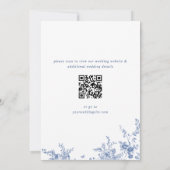 Eleganter Blue French Garden BRAUTPARTY QR-Code Einladung (Rückseite)