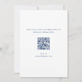 Eleganter Blue French Garden Floral Wedding QR Cod Save The Date (Rückseite)