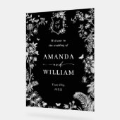 Eleganter Blue French Garden Floral Wedding Willko Acrylschild (Winkel)