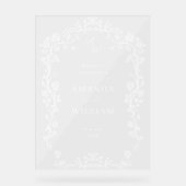 Eleganter Blue French Garden Floral Wedding Willko Acrylschild (Vorderseite)