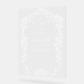 Eleganter Blue French Garden Floral Wedding Willko Acrylschild (Winkel)