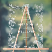 Eleganter Blue French Garden Floral Wedding Willko Acrylschild (Neutral)