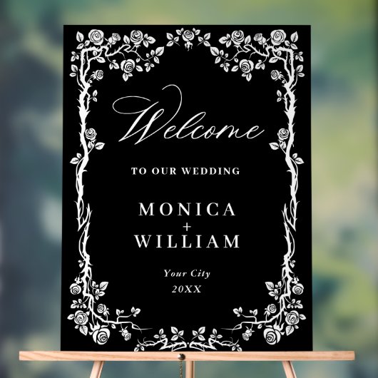 Eleganter Blue French Garden Floral Wedding Willko Acrylschild (Neutral)