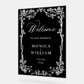 Eleganter Blue French Garden Floral Wedding Willko Acrylschild (Winkel)