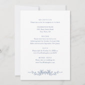 Eleganter Blue French Garden Wedding All in One Einladung (Rückseite)