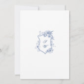 Eleganter Blue French Garden Wedding Einladung (Rückseite)