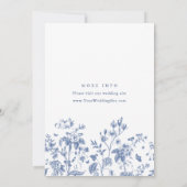 Eleganter Blue French Garden Wedding Einladung (Rückseite)
