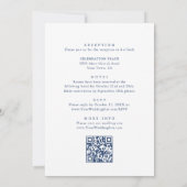 Eleganter Blue French Garden Wedding QR Code Einladung (Rückseite)