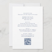 Eleganter Blue French Garden Wedding QR Code Einladung (Rückseite)