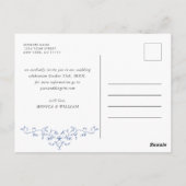 Eleganter Blue French Garden Wedding Save the Date Postkarte (Rückseite)