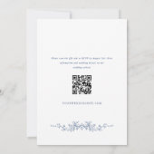 Eleganter Blue French Rose Garden Wedding QR Code Einladung (Rückseite)