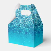 Eleganter Blue Frost Sparkle Gable Favor Box Geschenkschachtel (Rückseite)