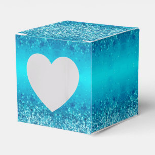 Eleganter Blue Frost Sparkle Herz-Liebhaber Box Geschenkschachtel
