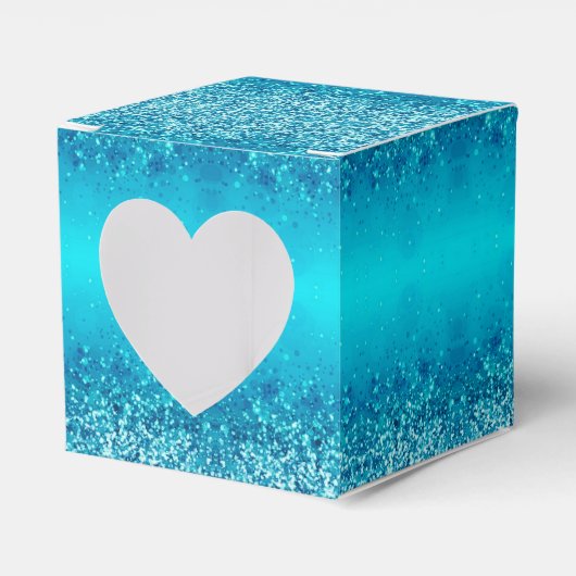 Eleganter Blue Frost Sparkle Herz-Liebhaber Box Geschenkschachtel (Vorderseite)