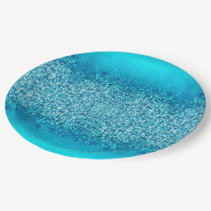 Eleganter Blue Frost Sparkle Paper Teller 2