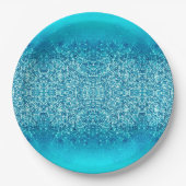 Eleganter Blue Frost Sparkle Paper Teller 2 (Vorderseite)