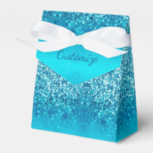 Eleganter Blue Frost Sparkle Zelt Gefallen Box Geschenkschachtel