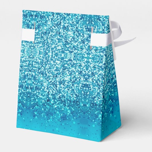 Eleganter Blue Frost Sparkle Zelt Gefallen Box Geschenkschachtel (Rückseite)