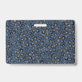 Eleganter Blue Glitzer Black Gold Leopard Print Ausweis (Rückseite)