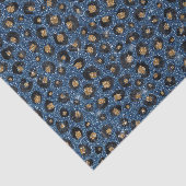 Eleganter Blue Glitzer Black Gold Leopard Print Seidenpapier (Ausschnitt)