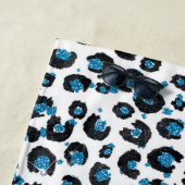 Eleganter Blue Glitzer Black Leopard Animal Print Strandtuch (Beispiel)