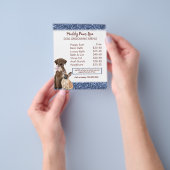 Eleganter Blue Glitzer Dog Grooming Menu Flyer (Gruppe)