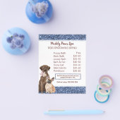 Eleganter Blue Glitzer Dog Grooming Menu Flyer (Einzeln)