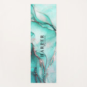 Eleganter Blue Glitzer Individuelle Name Yoga Mat Yogamatte (Vorderseite)