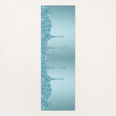 Eleganter Blue Glitzer Individuelle Name Yoga Mat Yogamatte (Vorderseite)