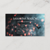 Eleganter Blue Glitzer Lotus Yoga Instructor Visitenkarte (Rückseite)