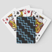 Eleganter Blue Glitzer Zickzack Stripe Glam Sparkl Spielkarten (Rückseite)