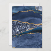 Eleganter Blue & Gold Glitzer Agate 21. Geburtstag Einladung (Rückseite)
