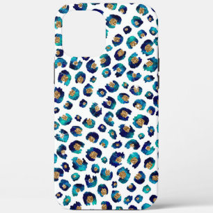 Eleganter Blue Gold Glitzer Leopard Animal Print Case-Mate iPhone Hülle