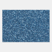 Eleganter Blue Gold Glitzer Weihnachtsbaumen Geschenkpapier Set (Vorderseite)