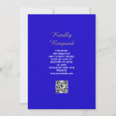 Eleganter Blue Gold Islamic Wedding qr Code Einladung (Rückseite)